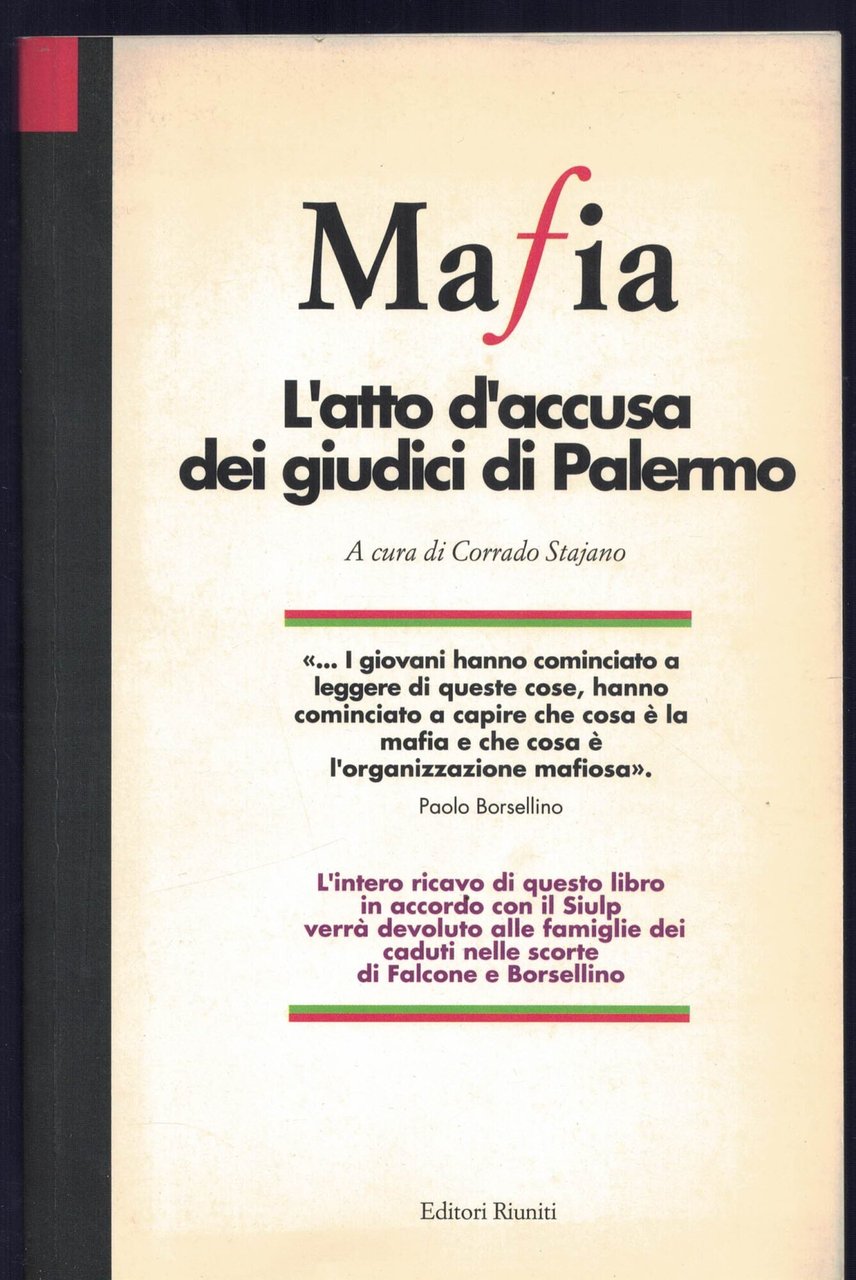 Mafia. L'atto d'accusa dei giudici di Palermo. Corrado Stajano 1992 | Immagine principale