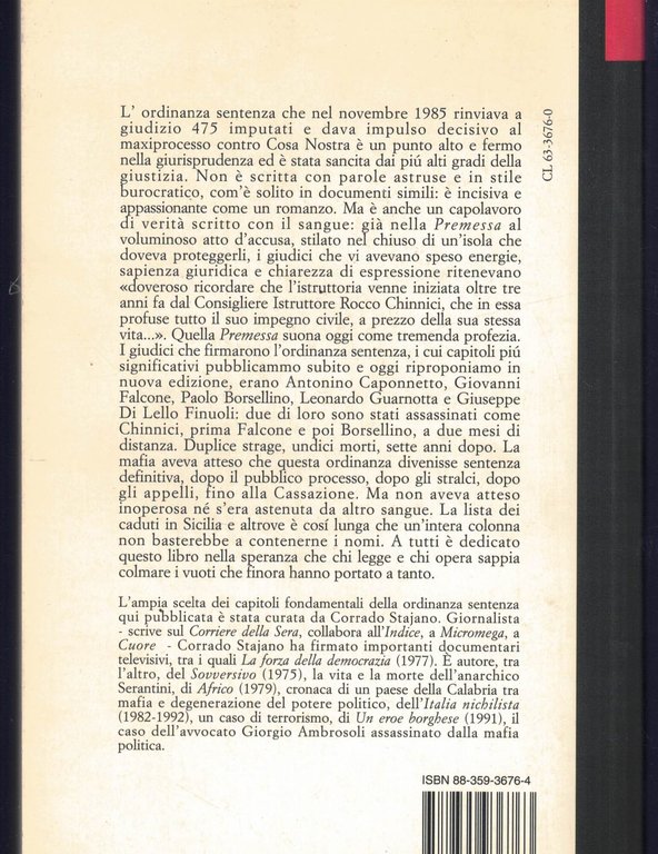 Mafia. L'atto d'accusa dei giudici di Palermo. Corrado Stajano 1992 | Immagine Gallery 2