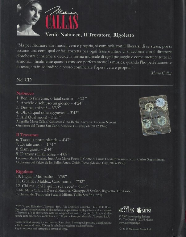 Maria Callas + CD audio