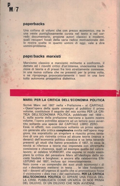 Marx per la critica dell'economia politica