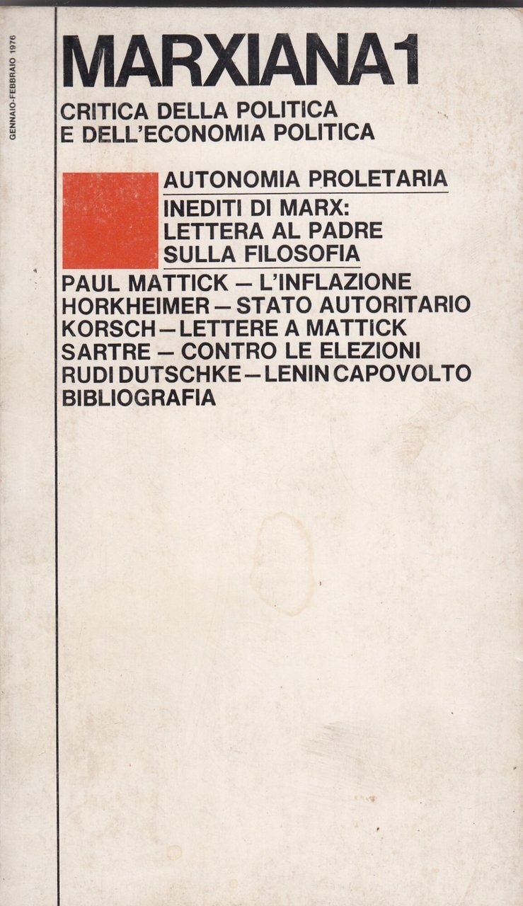 Marxiana 1. Gennaio/Febbraio 1976