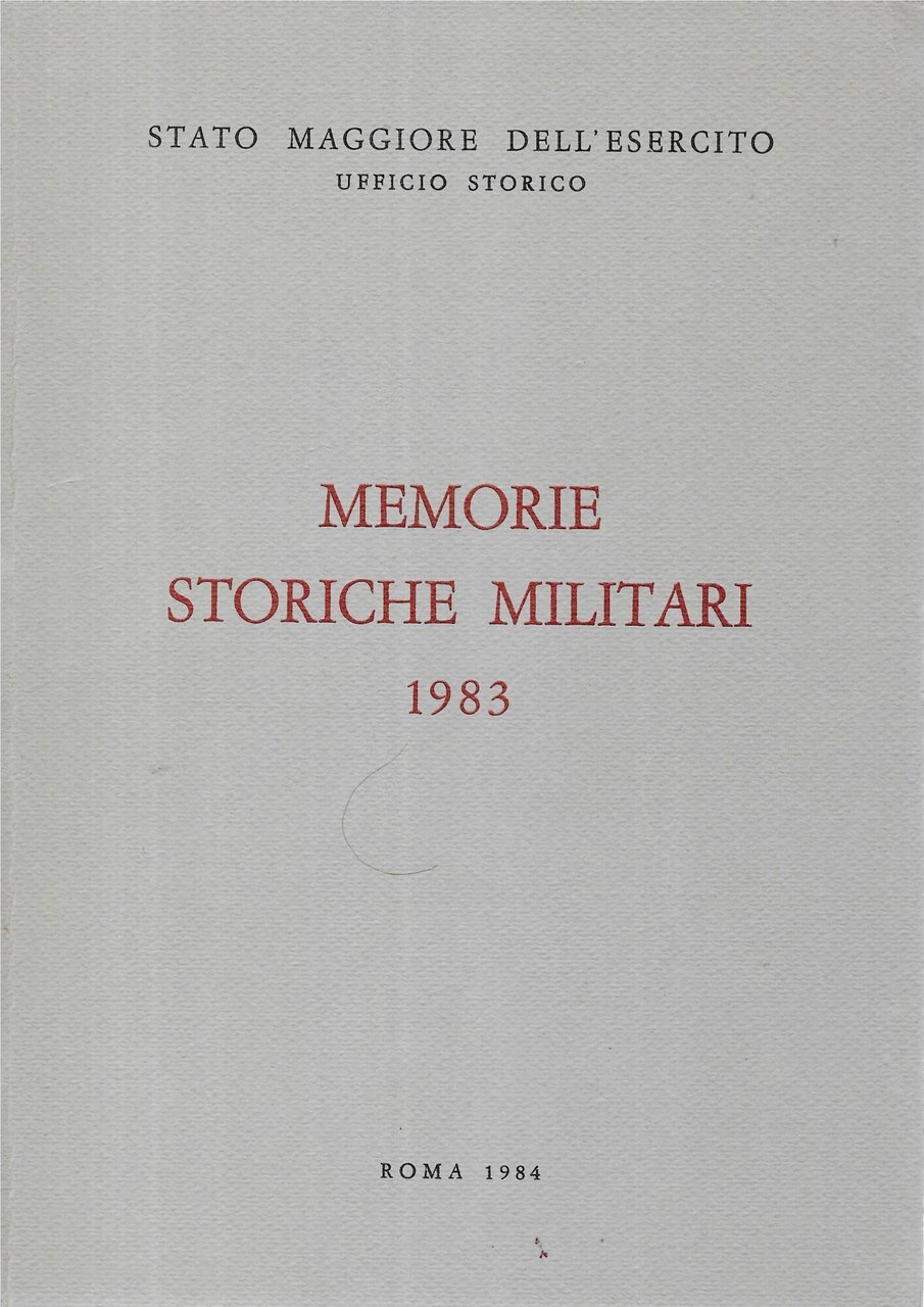 MEMORIE STORICHE MILITARI 1983