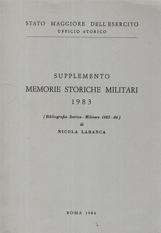 MEMORIE STORICHE MILITARI 1983