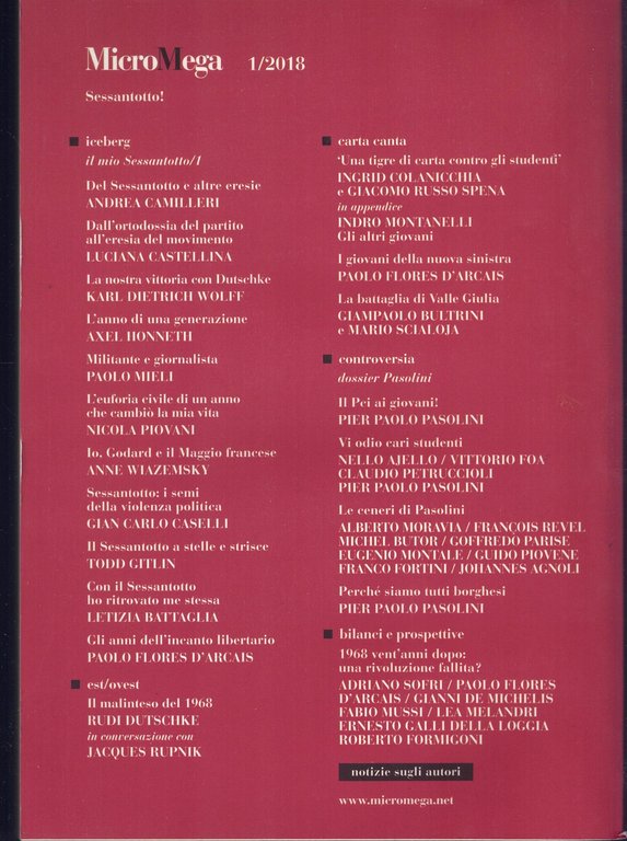MicroMega per una sinistra illuminista 1/2018