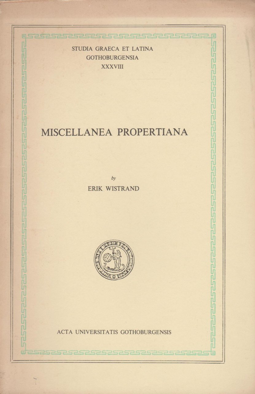 MISCELLANEA PROPERTIANA | Immagine principale