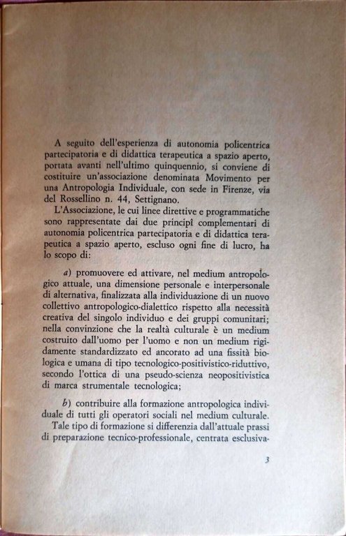 Movimento per una antropologia individuale