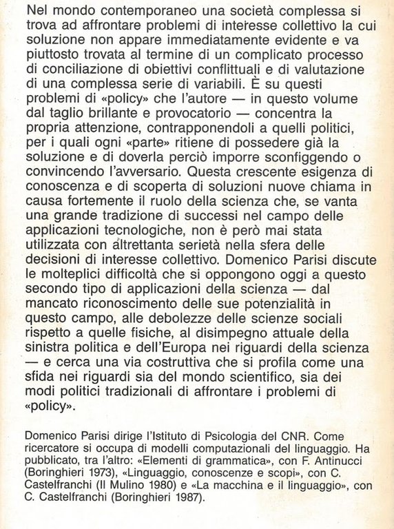 Non solo tecnologia. Scienza e problemi di «Policy»