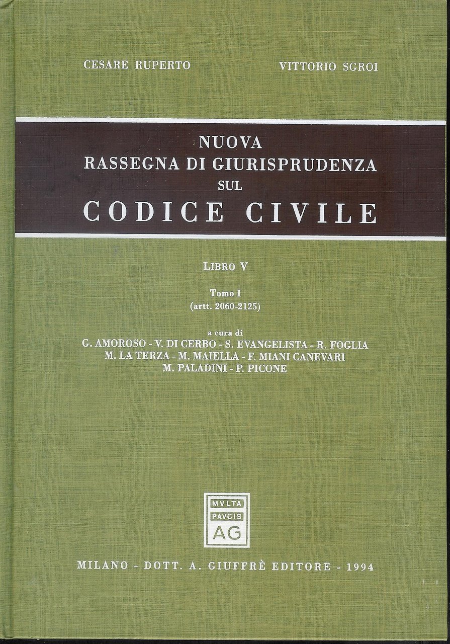 Nuova rassegna di giurisprudenza sul Codice civile. Artt. 2060-2125 (Vol. … | Immagine principale