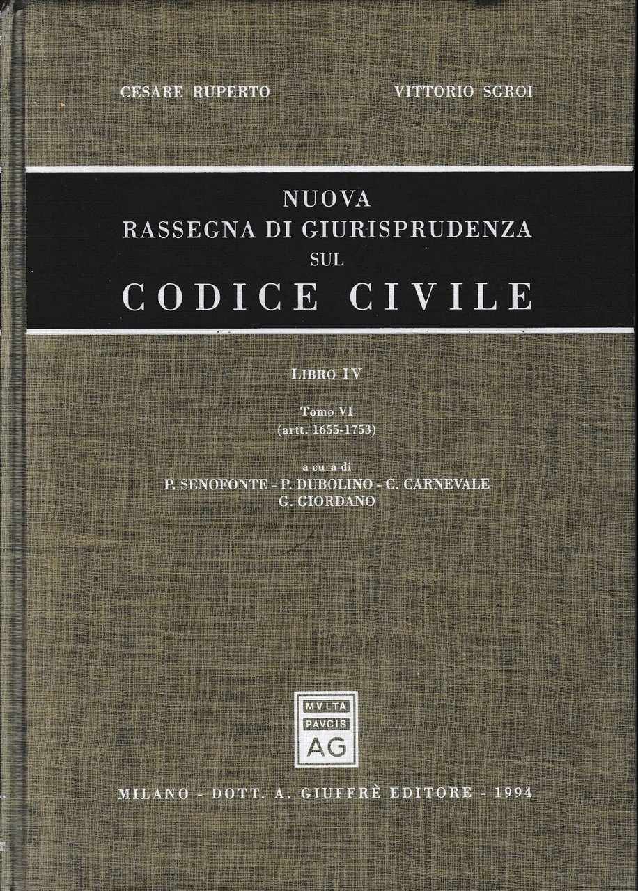 Nuova rassegna di giurisprudenza sul Codice civile Libro IV TOMO … | Immagine principale