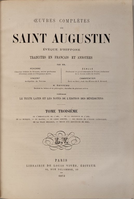 Oeuvres completes De Saint Augustin. 33 volumi | Immagine Gallery 8