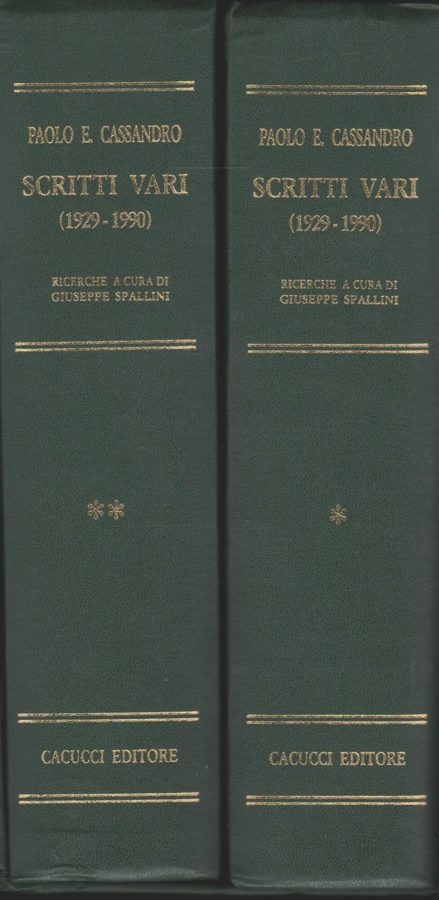 Paolo E. Cassandro Scritti (1929-1990) Vol I-II | Immagine principale