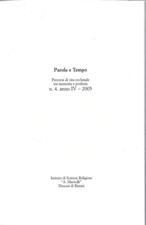 PAROLA E TEMPO - Che cos'è la tradizione? Le radici …