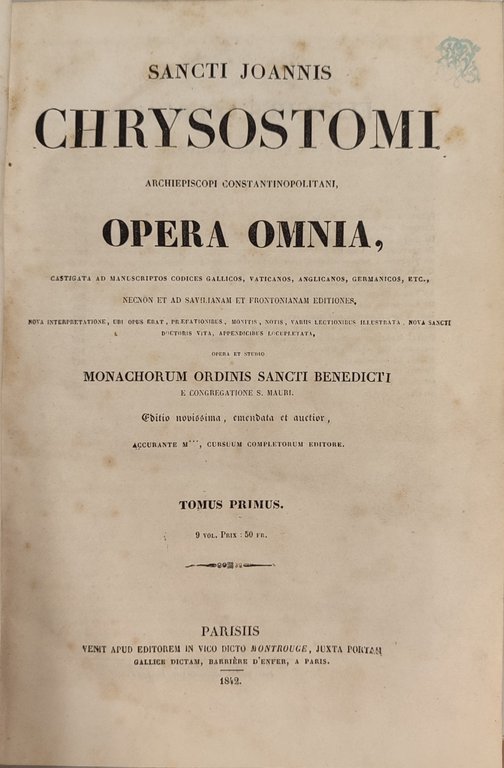 Patrologiae. Chrysostomi. 13 volumi in 9 tomi | Immagine Gallery 4