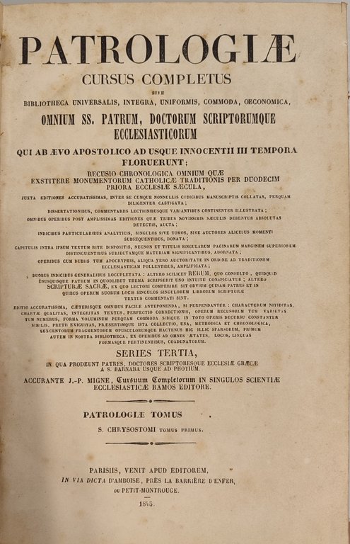 Patrologiae. Chrysostomi. 13 volumi in 9 tomi | Immagine Gallery 5