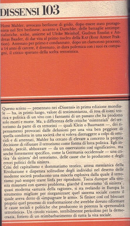 PER LA CRITICA DEL TERRORISMO