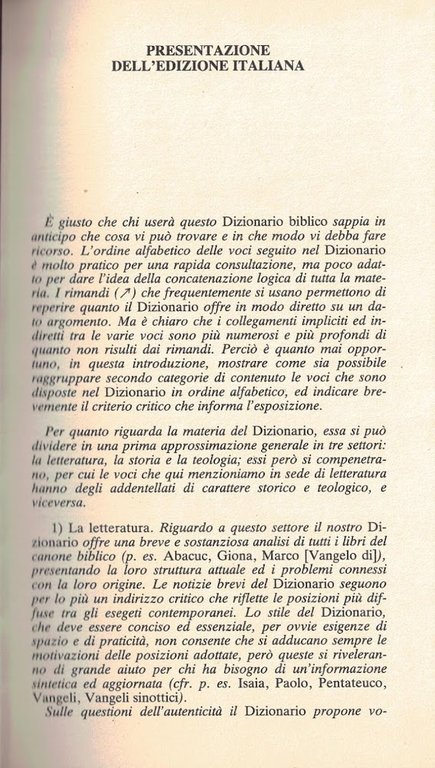 Piccolo dizionario biblico