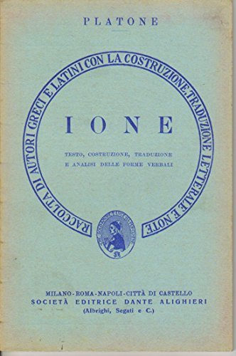 PLATONE IONE TESTO COSTRUZIONE TRADUZIONE E ANALISI DELLE FORME VERBALI