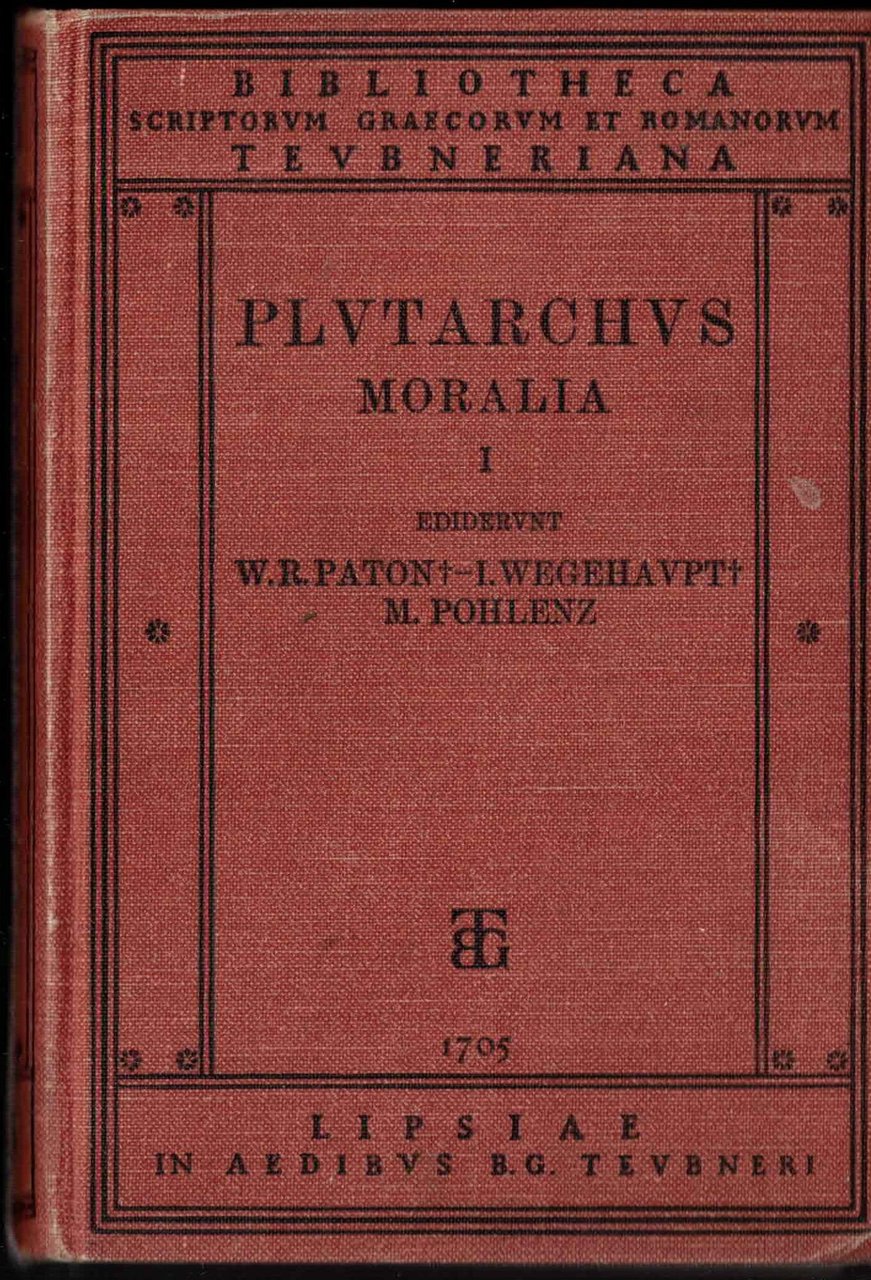 Plutarchus. Moralia Vol. I
