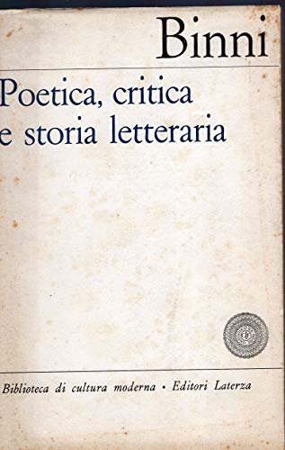 Poetica , critica e storia letteraria ( 1970 )