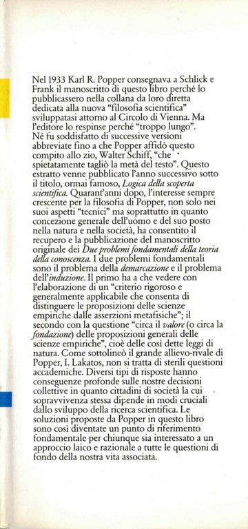 Popper,I due problemi fondamentali della teoria della conoscenza | Immagine Gallery 2