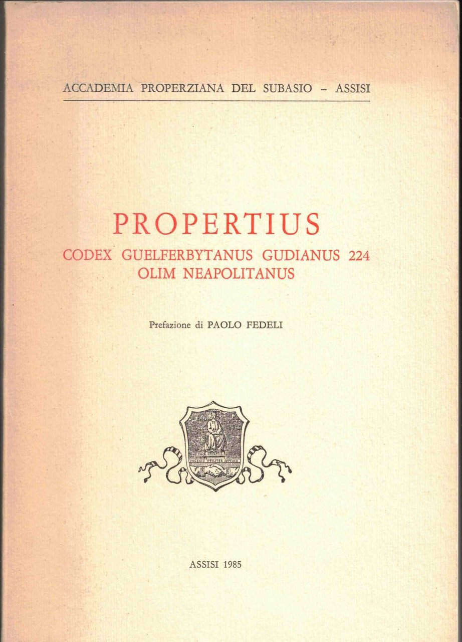 Propertius Codex Guelferbytanus Gudianus 224 Olim Neapolitanus