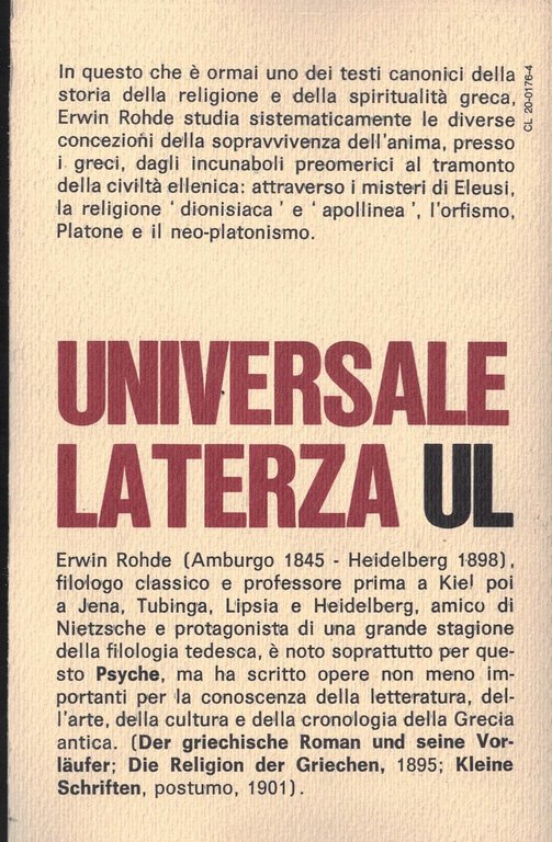 Psiche. Culto delle anime e fede nell'immortalità presso i greci …