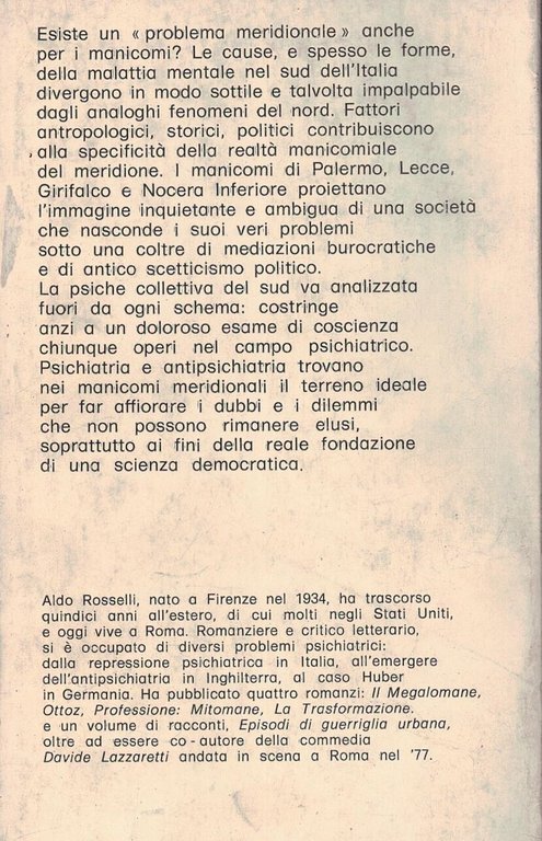 Psichiatria e antipsichiatria nel sud