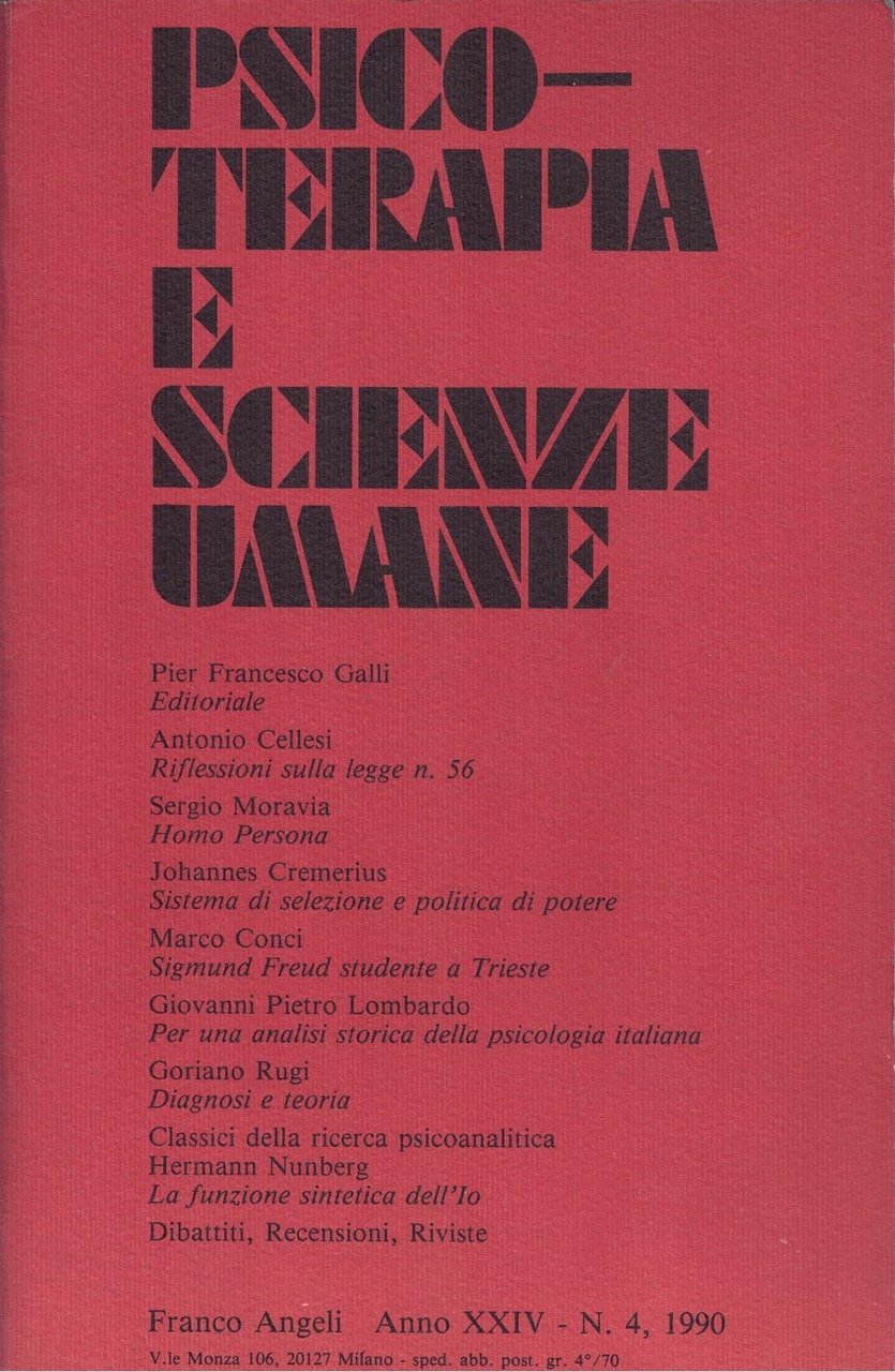 Psicoterapia e Scienze Umane n. 4