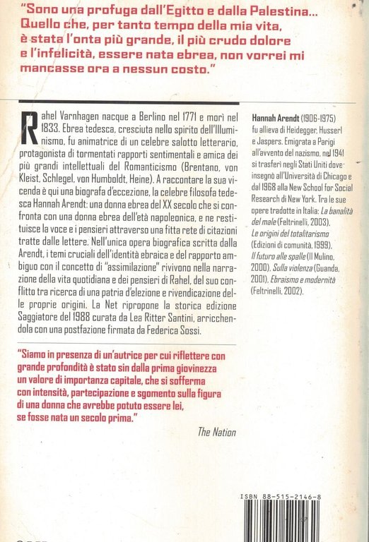 Rahel Varnhagen. Storia di un'ebrea