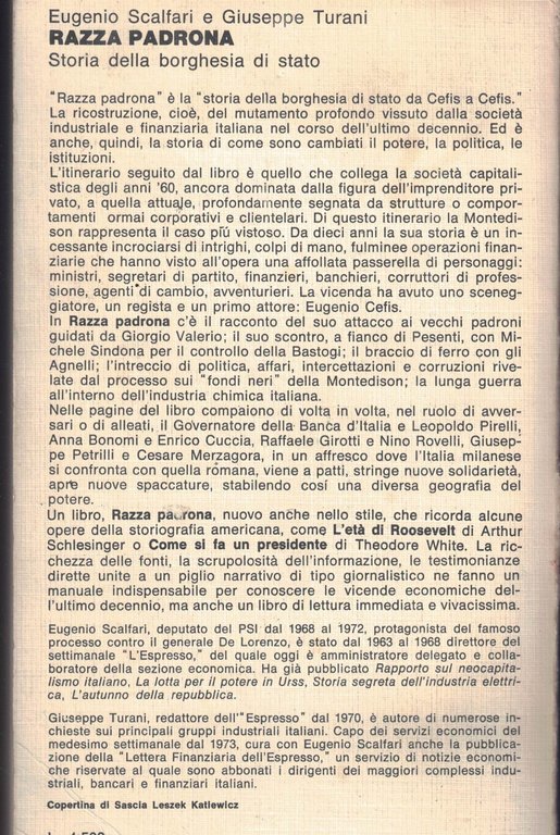 RAZZA PADRONA. Storia della borghesia di stato.