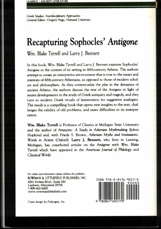 Recapturing Sophocles' Antigone: Interdisciplinary Approaches) | Immagine Gallery 2