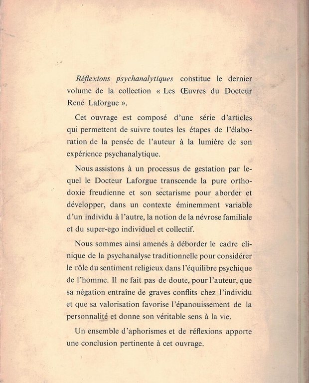 Réflexions psychanalytiques