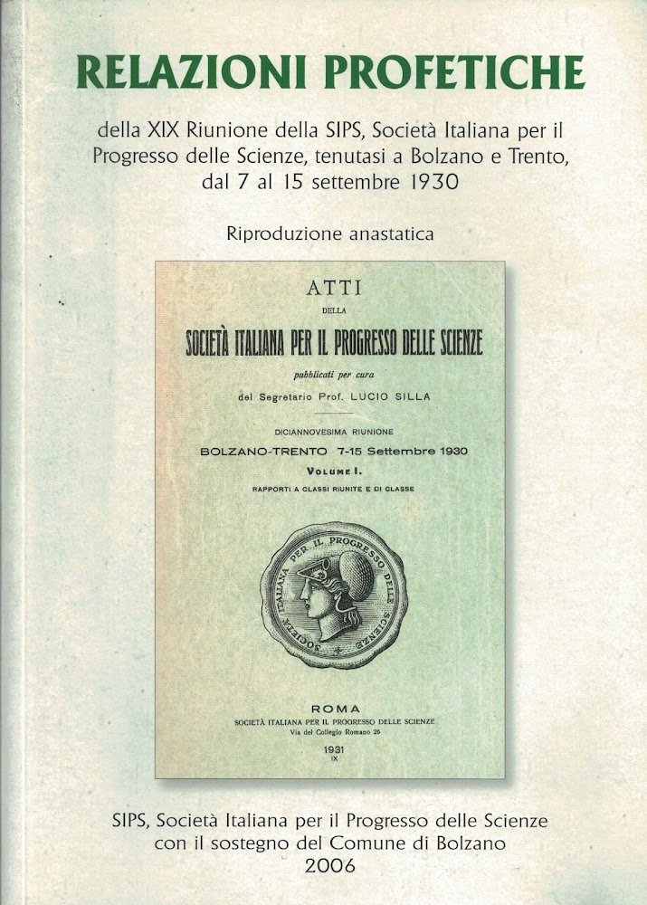 RELAZIONI PROFETICHE della XIX Riunione della SIPS,Società Italiana per il … | Immagine principale