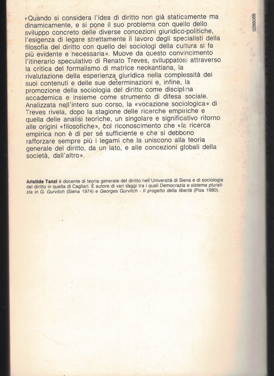 RENATO TREVES - DALLA FILOSOFIA ALLA SOCIOLOGIA DEL DIRITTO