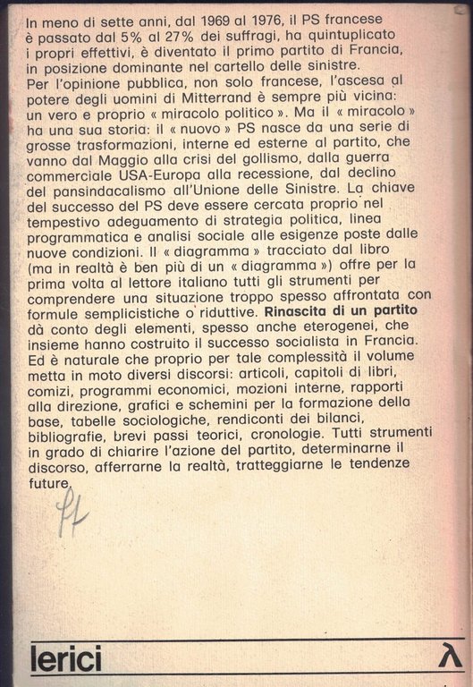 Rinascita di un Partito. I socialisti francesi 1971 - 1975.