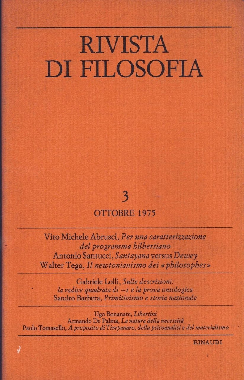 Rivista di filosofia 3 ottobre 1975