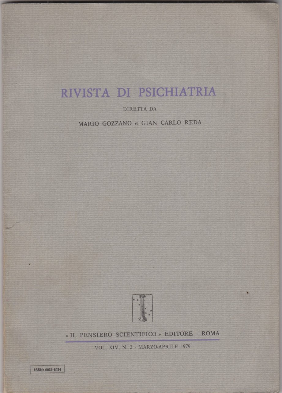 Rivista di psichiatria.Vol XIV, N 2 Marzo-Aprile 1979 | Immagine principale