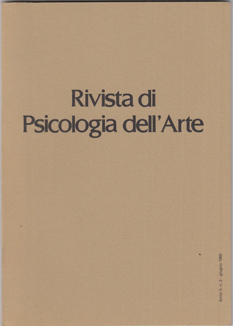 Rivista di psicologia dell'arte. Anno II. n 3 giugno1980 | Immagine principale