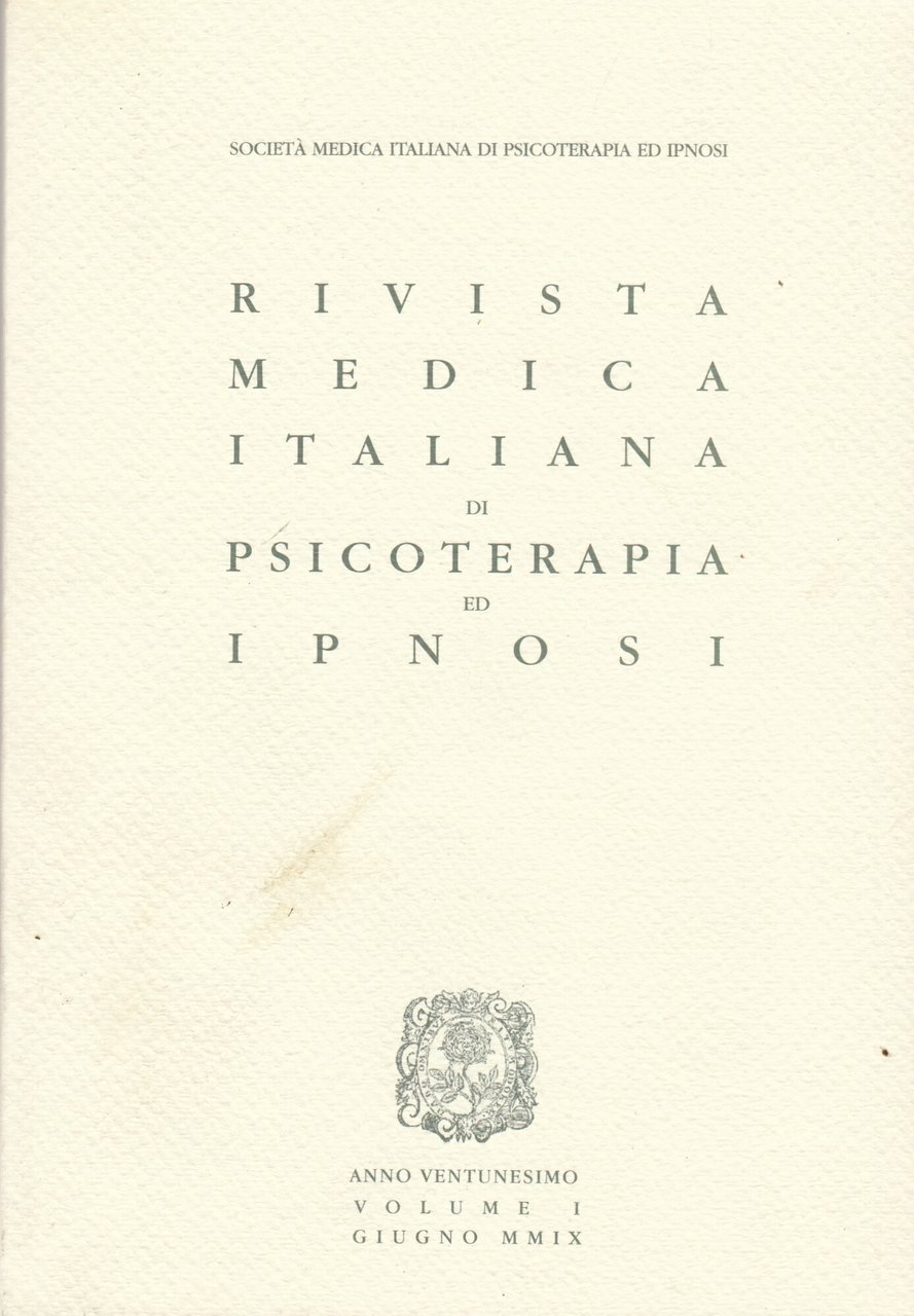 Rivista Medica Italiana di Psicoterapia ed Ipnosi.
