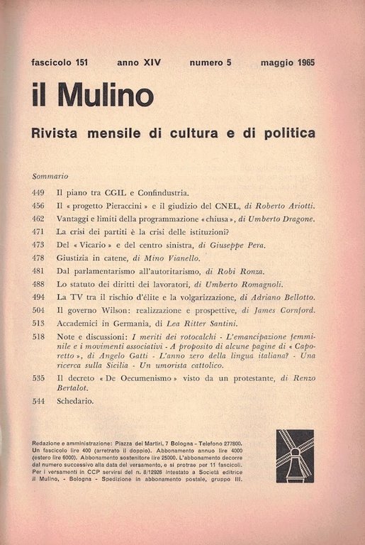 Rivista mensile di cultura e di politica