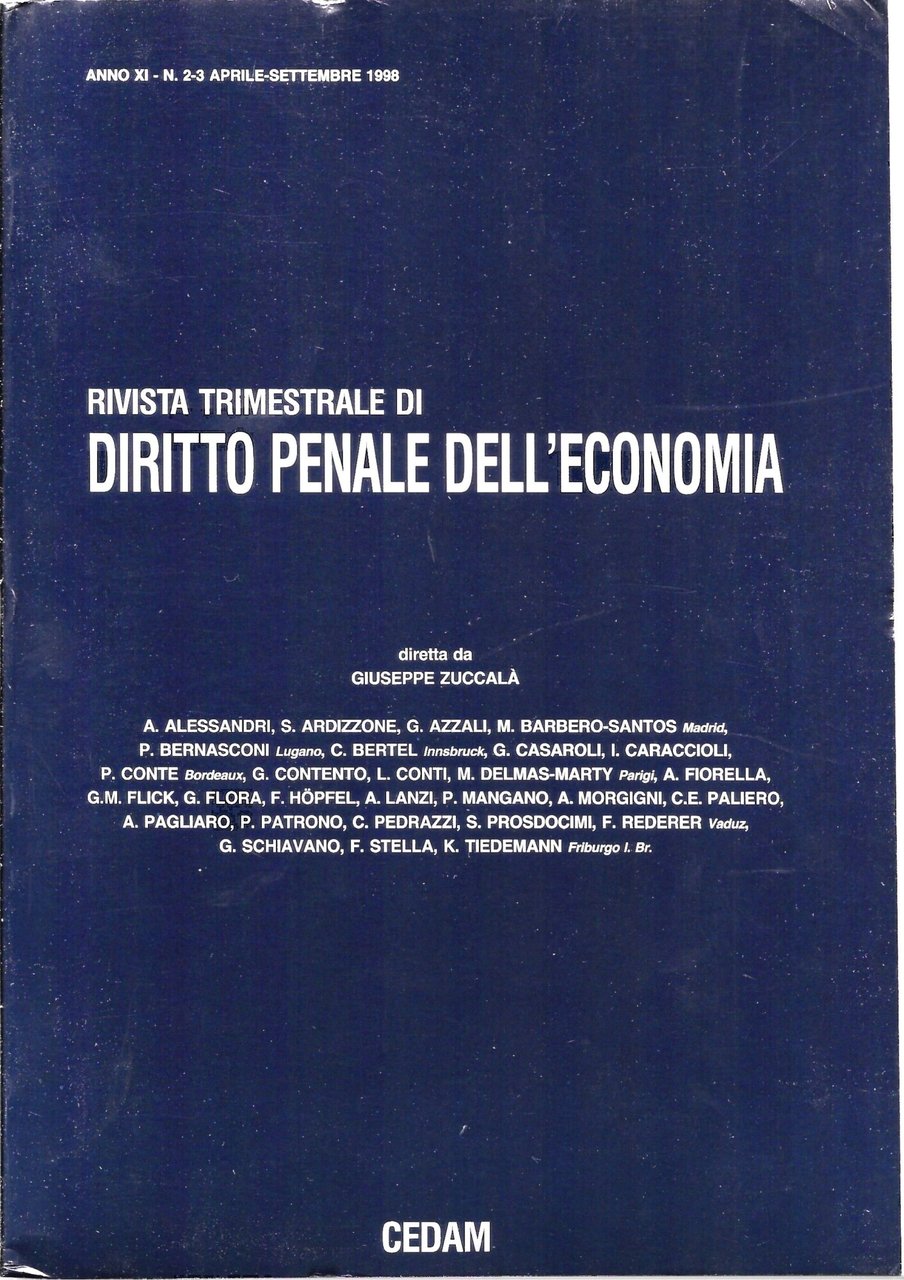 Rivista trimestrale di - DIRITTO PENALE DELL ' ECONOMIA - …