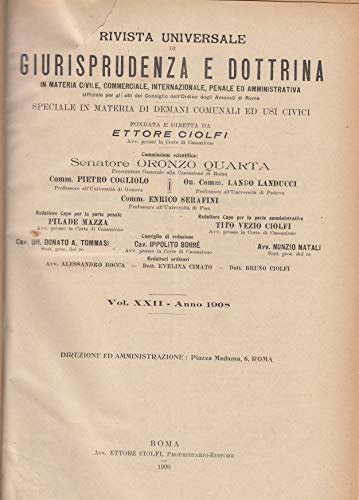 Rivista universale di giurisprudenza e dottrina In materia civile, commerciale, …