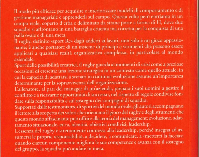 Rugby: dal campo all'azienda. Oltre il semplice fare squadra