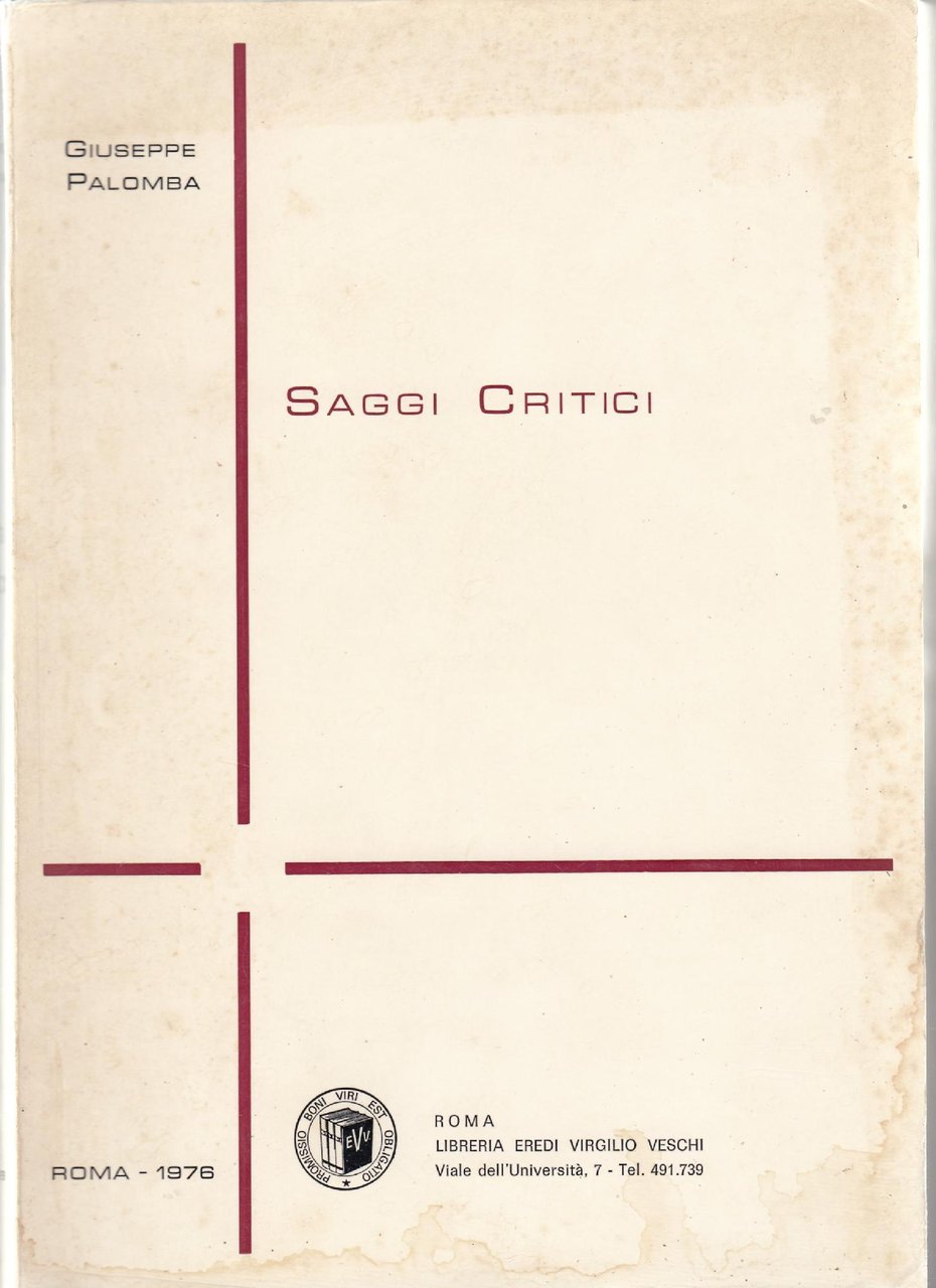 Saggi Critici- Roma 1976