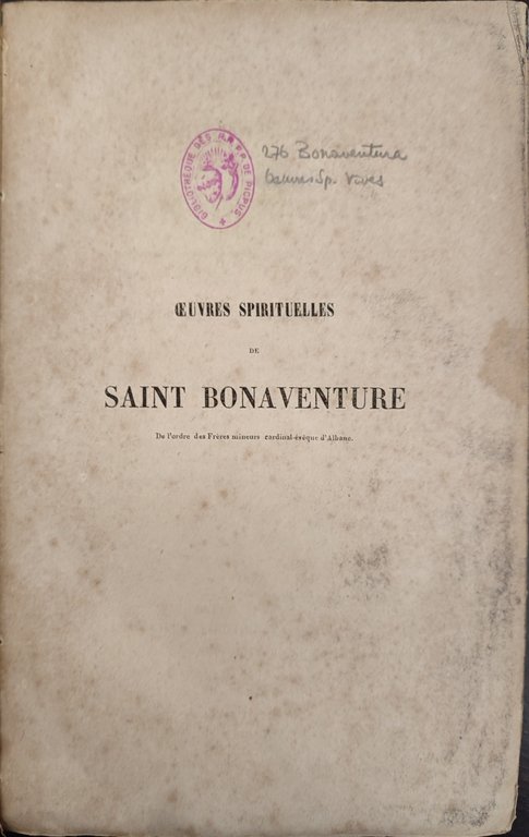 Saint Bonaventure. 6 volumi