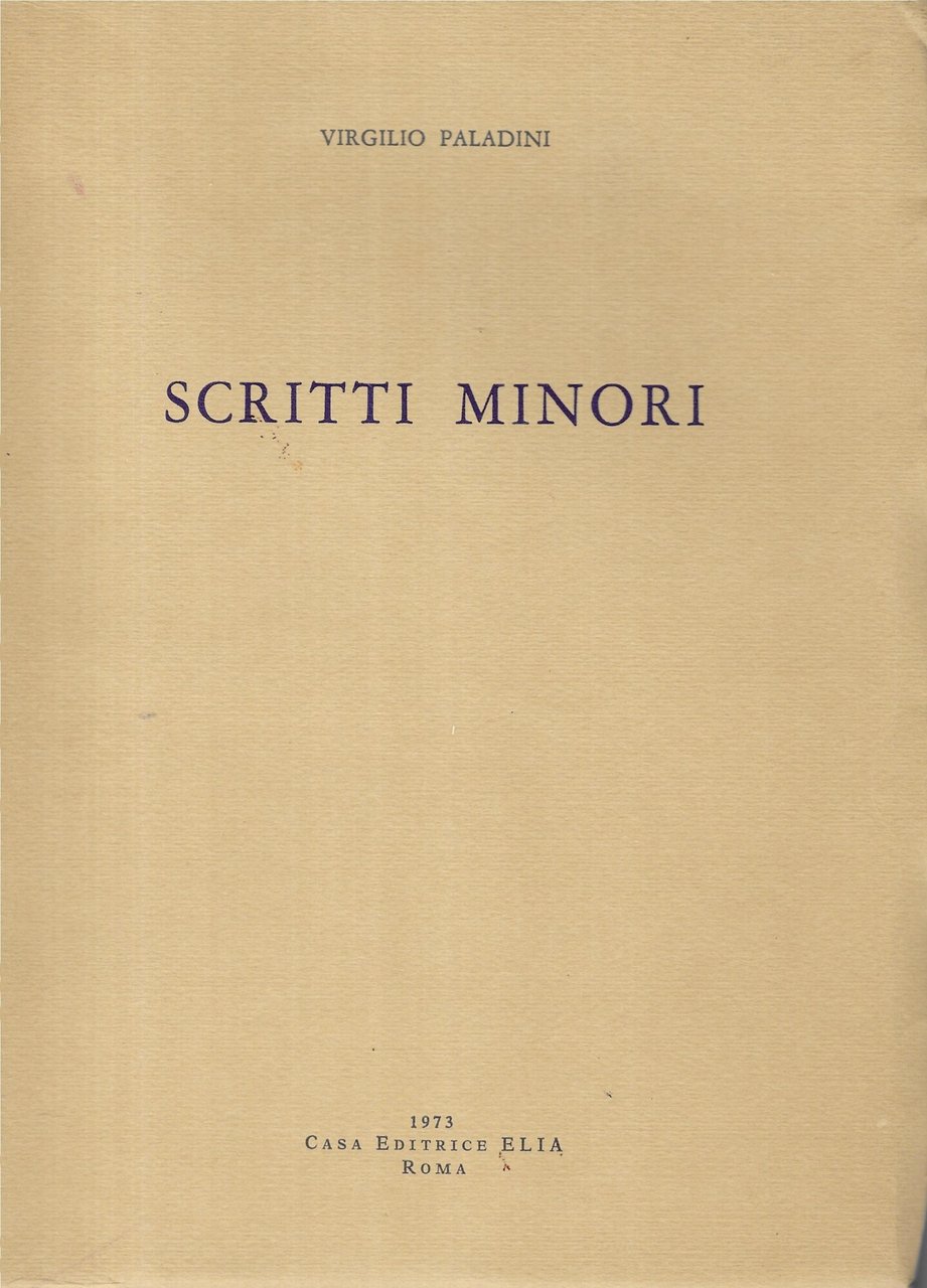 SCRITTI MINORI | Immagine principale