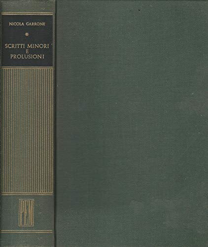 Scritti minori e prolusioni.