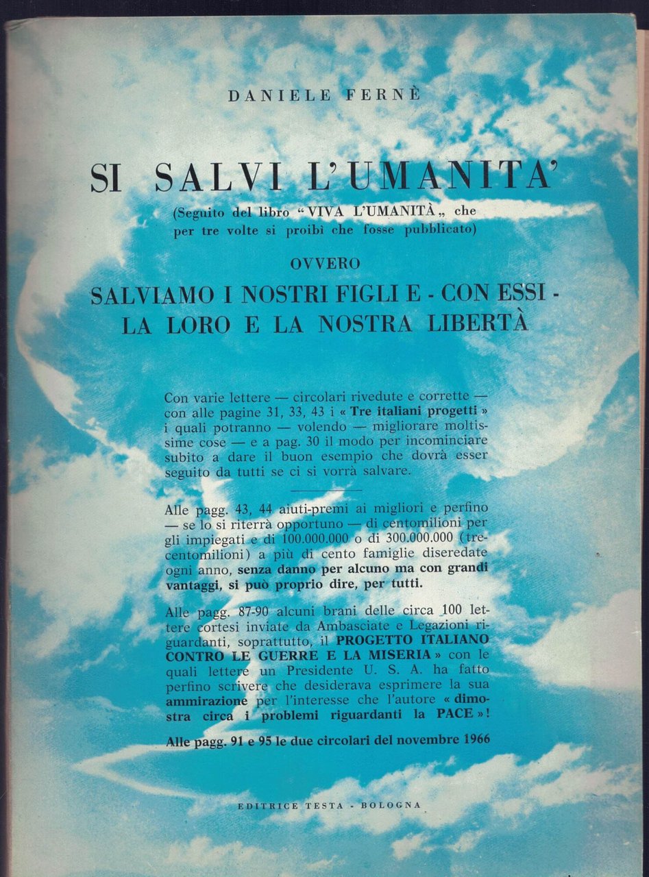 Si salvi l'umanità