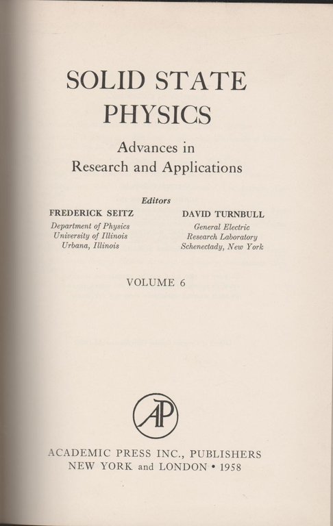 Solid State Physics vol 6