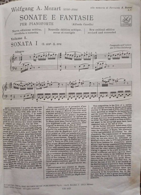 SONATE E FANTASIE. VOLUME I